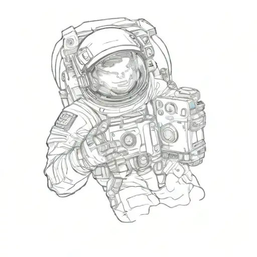 An Astronaut In Space Holding Camera