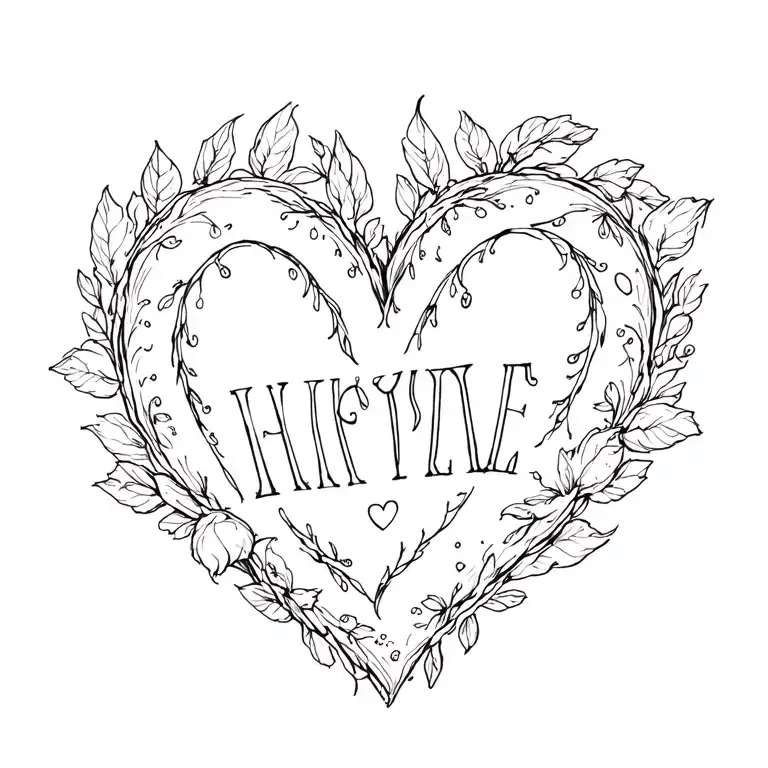 Heart With Lettering Around It