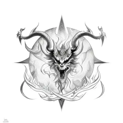 Sigil Of Baphomet Fire Dragon