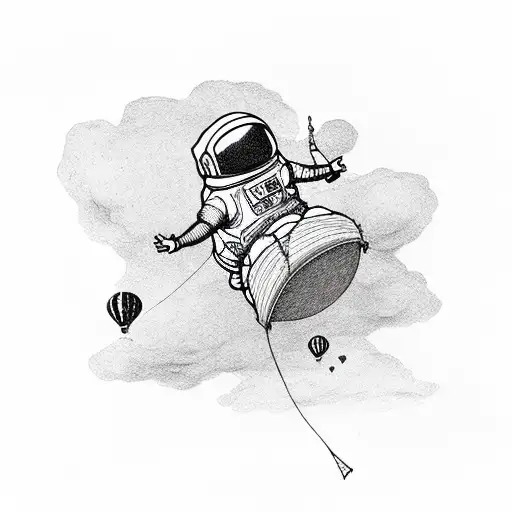 Astronaut Chasing Balloon