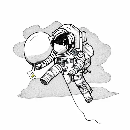 Astronaut Chasing Balloon