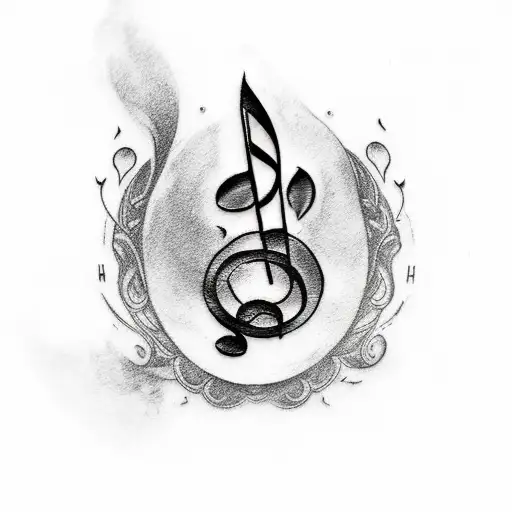 A Tattoo Of A Music Note Transforming Into A Video Game Character