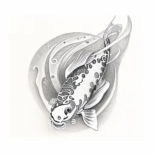 A Koi Fish Swimming Through Musical Notes
