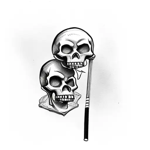 Skull Smoking Golf Club Ballcap