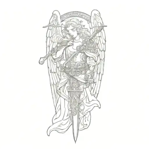 An Angel Holding A Sword