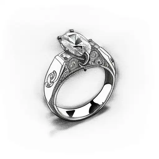 Wedding Ring Tattoo That Would Go On Your Ring Finger That Incorporates A J And An A