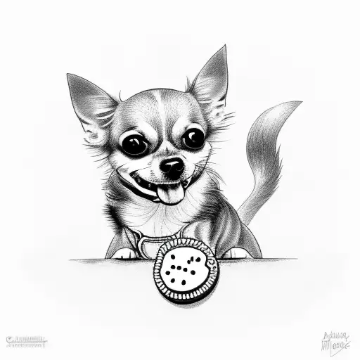 Chihuahua Dog With Smile And Cookie
