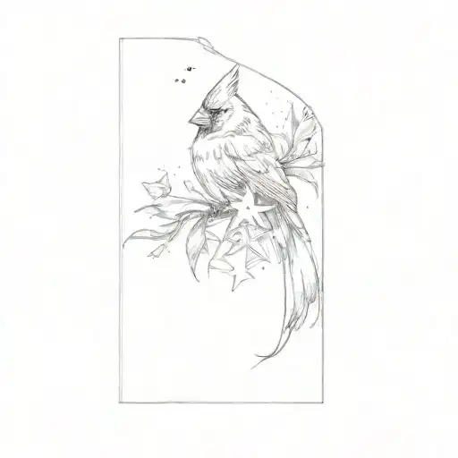 A Cardinal With A Star On His Back