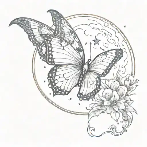 Butterfly With Moon Crescent