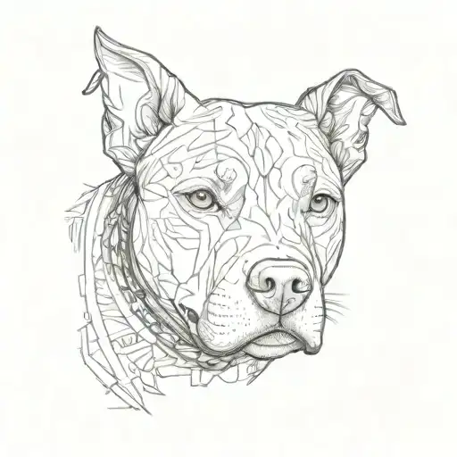 Pitbull Dog Surrounded