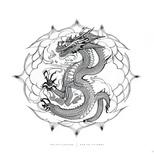 Dragon Whis Roses And Mandalas