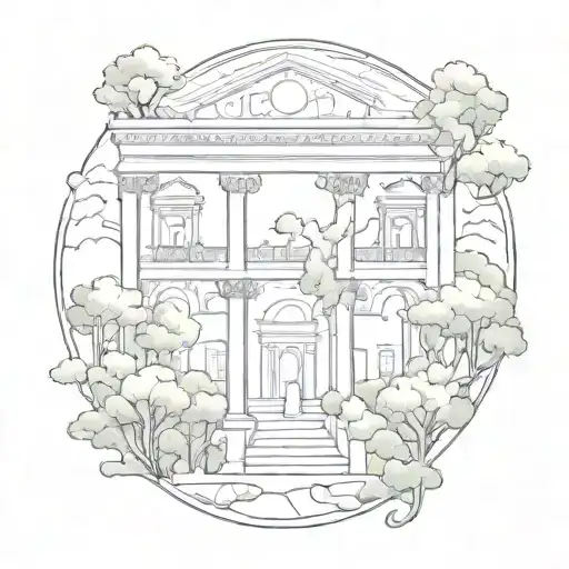Design A Tattoo Of A Nature Scene Inspired By The Architecture Of Rome