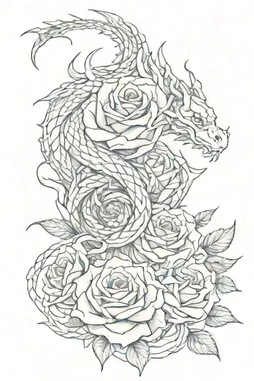 Dragon Rose Intertwined
