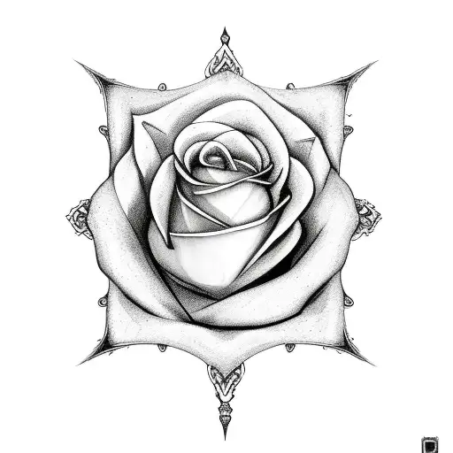 Dagger With Rose Petals And Blood