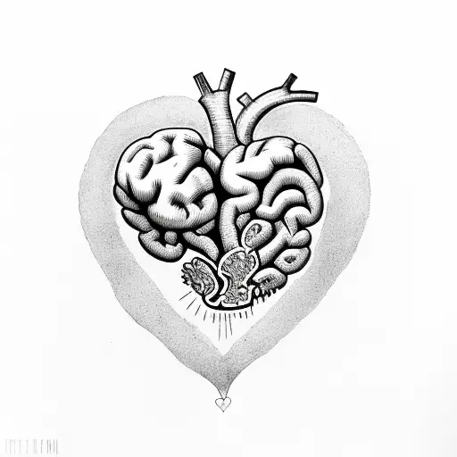 Heart And Brain And Palm Tree