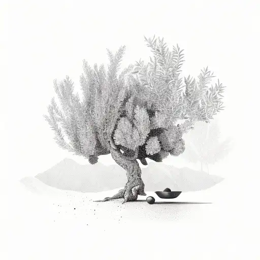 Cooking Pot With Olive Tree