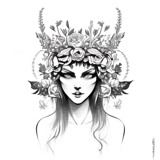 Slavic Demon With Flower Crown