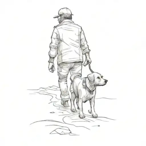 A Dog Walking On A Beach Scene