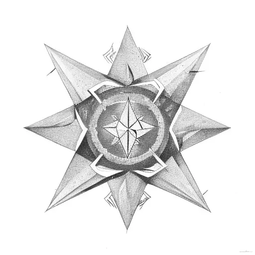 The Four-pointed Black Star Carries A Cyber Vibe