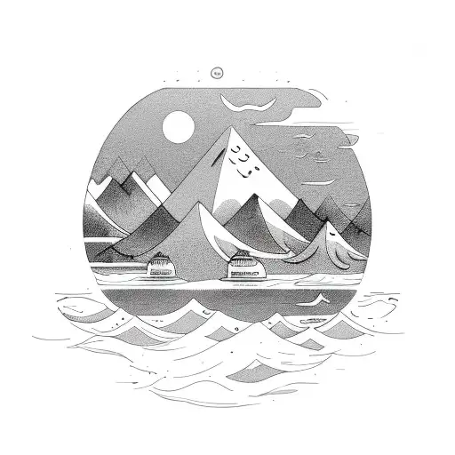 Ocean Infront Of Mountains