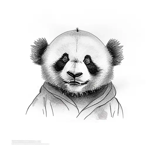 Panda With Bear And Two Little Monkeys