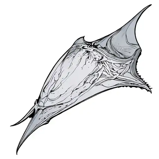 Manta Ray Tattoo Design On The Tricep In An Organic Dark Cybercygilistic Design