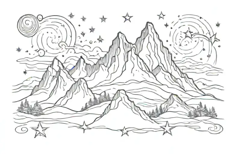 Mountain And Stars