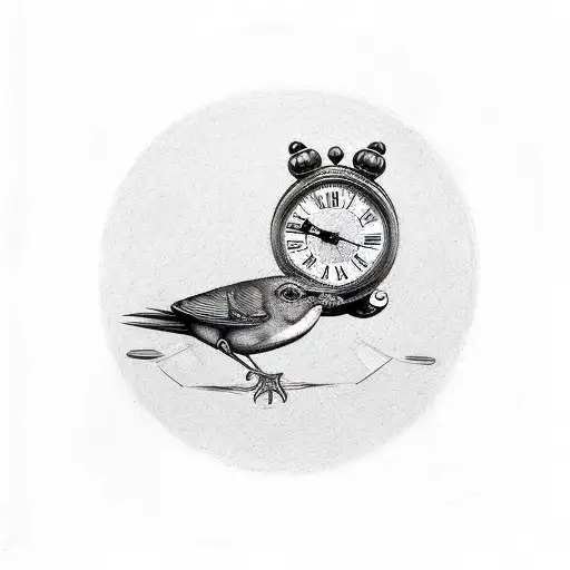 Bird With Clock