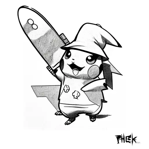 Pikachu With A Chef Hat Playing A Guitar Hero Guitar