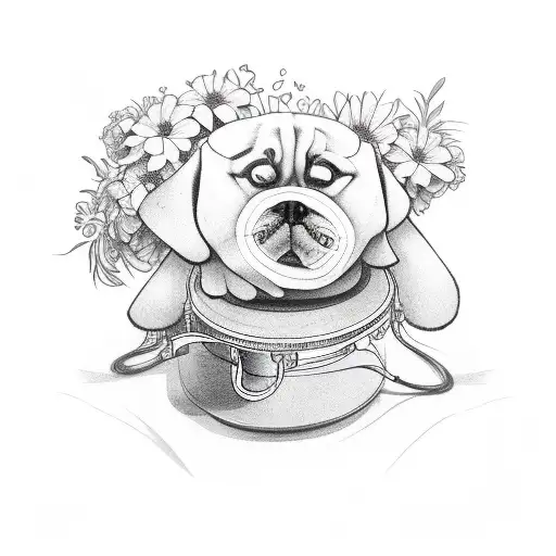 Cool Music Dog Flowers