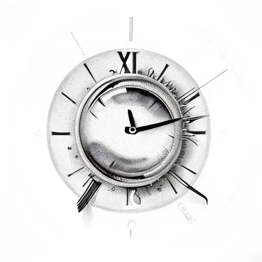 A Surreal Eye With Clock Hands As Eyelashes