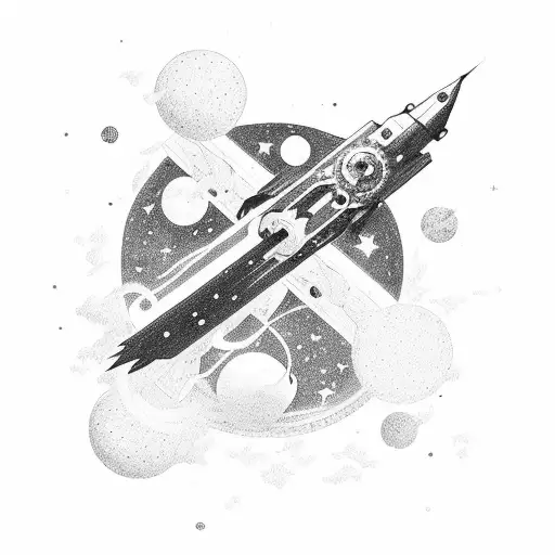 A Surreal Staircase Floating In Space With Celestial Elements