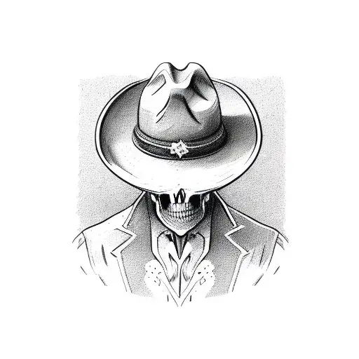 Skull With Cowboy Hat