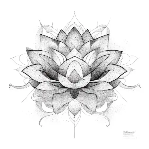 Lotus Flower Blooming Into A Tree Of Life Extending Into A Galaxy