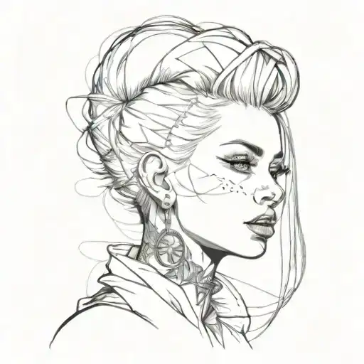 Female Face With Punk Hair
