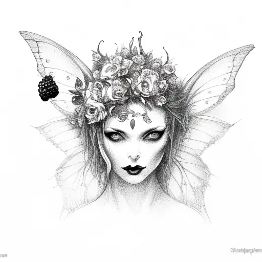 Gothic Faerie With Blackberries