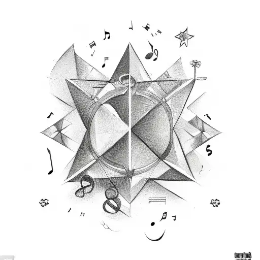 Shooting Star With Music Notes