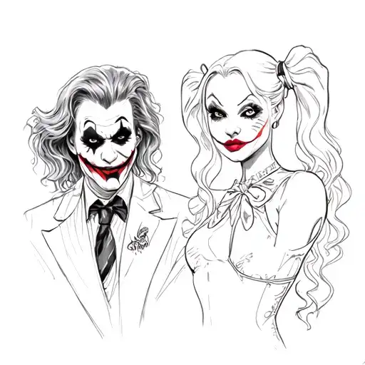 Joker And Harley Quinn In Card Design Featuring