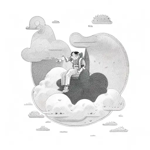 Guy Sitting On Cloud