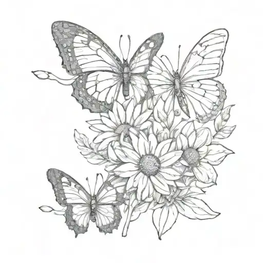 Butterflies And Daisy