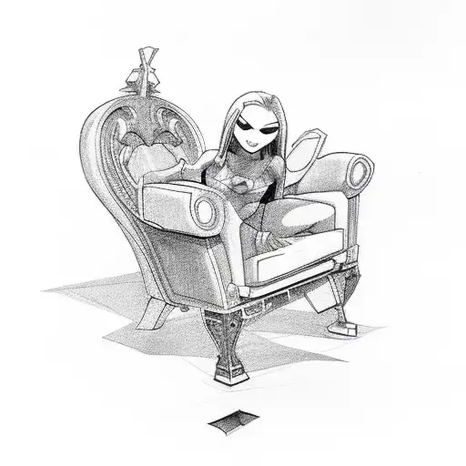 Raven Sitting An A Chair Showing Her Tighs From Teen Titans