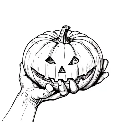 Hand Holding Pumpkin