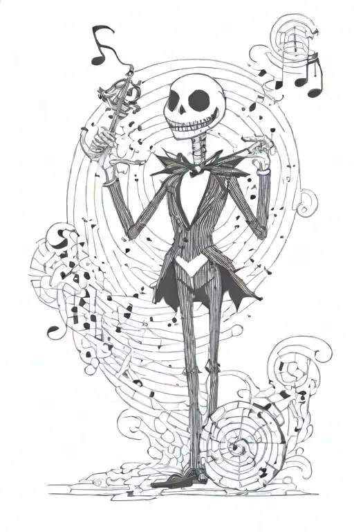 Jack Skellington And Music Notes