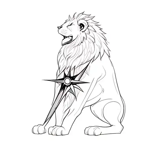 A Lion With A Compass