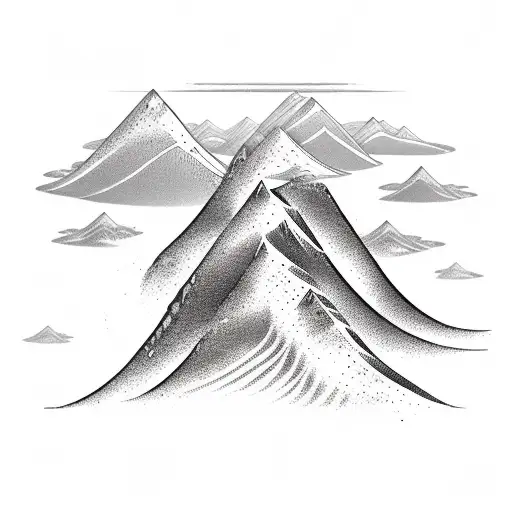 Mountain With Beach Waves With Sumbol Showing Humility