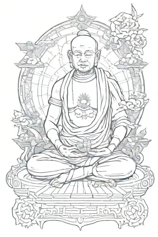 Budah Meditating In Lost Time And Space