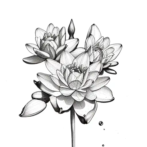 Bouquet Of Narcissus And Rose And Daisy And Water Lily