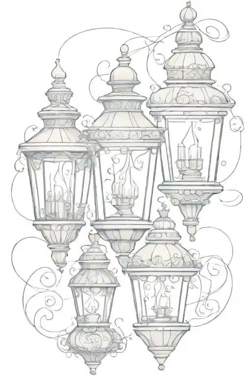 3 Lanterns From The Movie Tangled Sun Logo