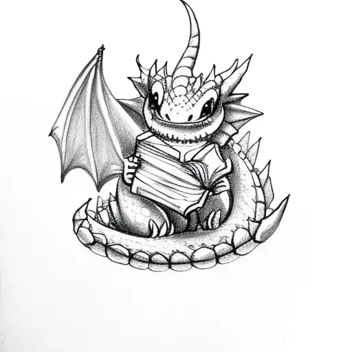 Adorable Dragon Hoarding A Book