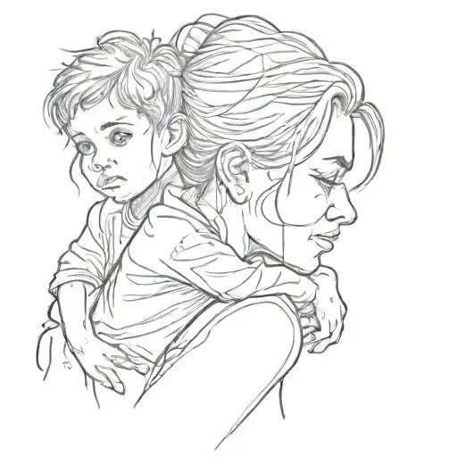 A Mother Holds Her Son